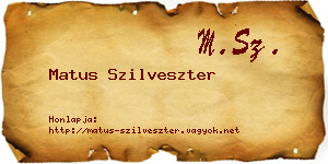 Matus Szilveszter névjegykártya